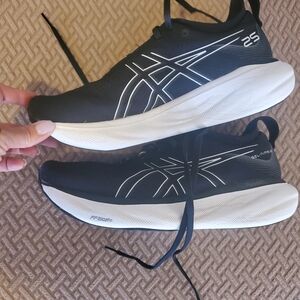 ASICS Black and White Running Shoes